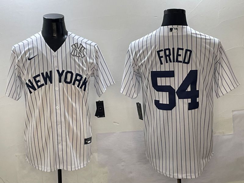 Men New York Yankees #54 Fried White Stripe Game Nike 2025 MLB Jersey style 14->new york yankees->MLB Jersey